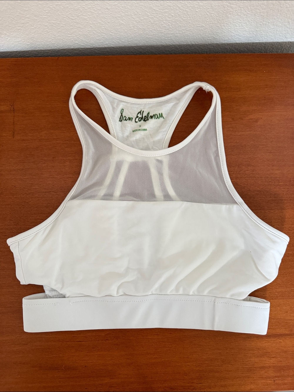 Sam Edelman White Mesh-Back Bralette - XS/Small